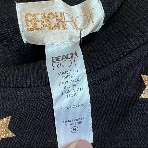 Beach Riot Long Sleeve Cropped Star Print Pullover Top Size Small - Picture 8 of 13